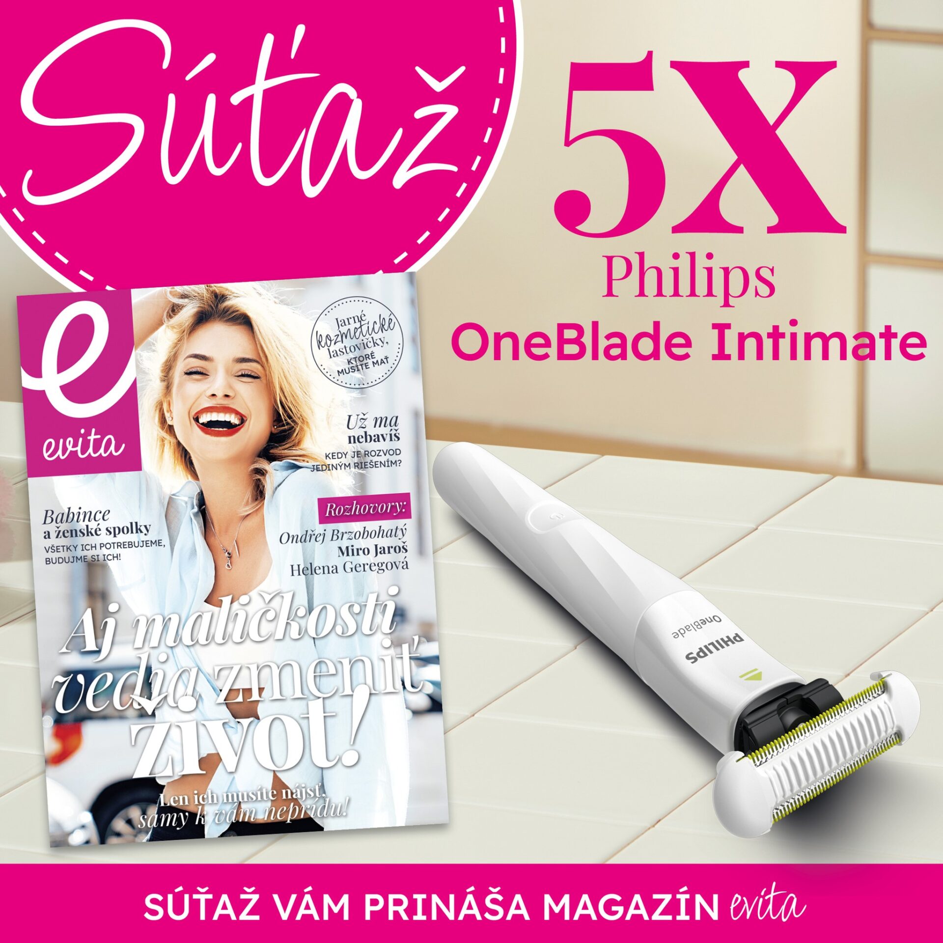 Vyhrajte 5x holiaci strojček Philips OneBlade Intimate 
