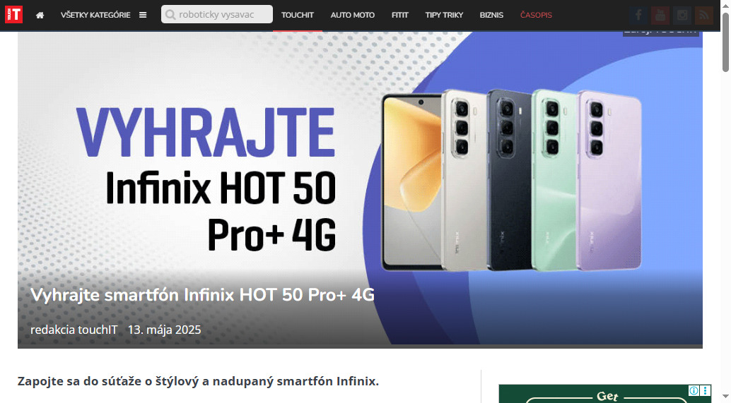 Vyhrajte smartfón Infinix HOT 50 Pro+ 4G