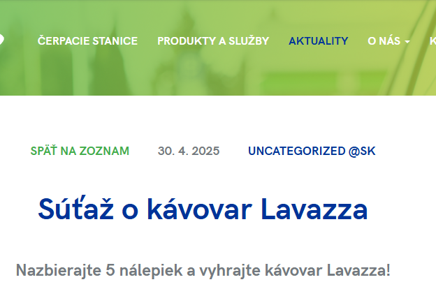 Súťaž o kávovar Lavazza