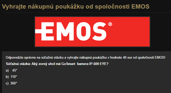 Vyhrajte nákupnú poukážku od spoločnosti EMOS