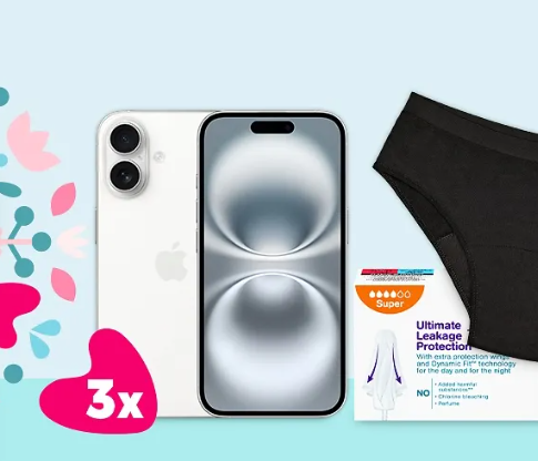 Súťaž o 3× iPhone 16 alebo 9× polročnú zásobu o.b.® tam