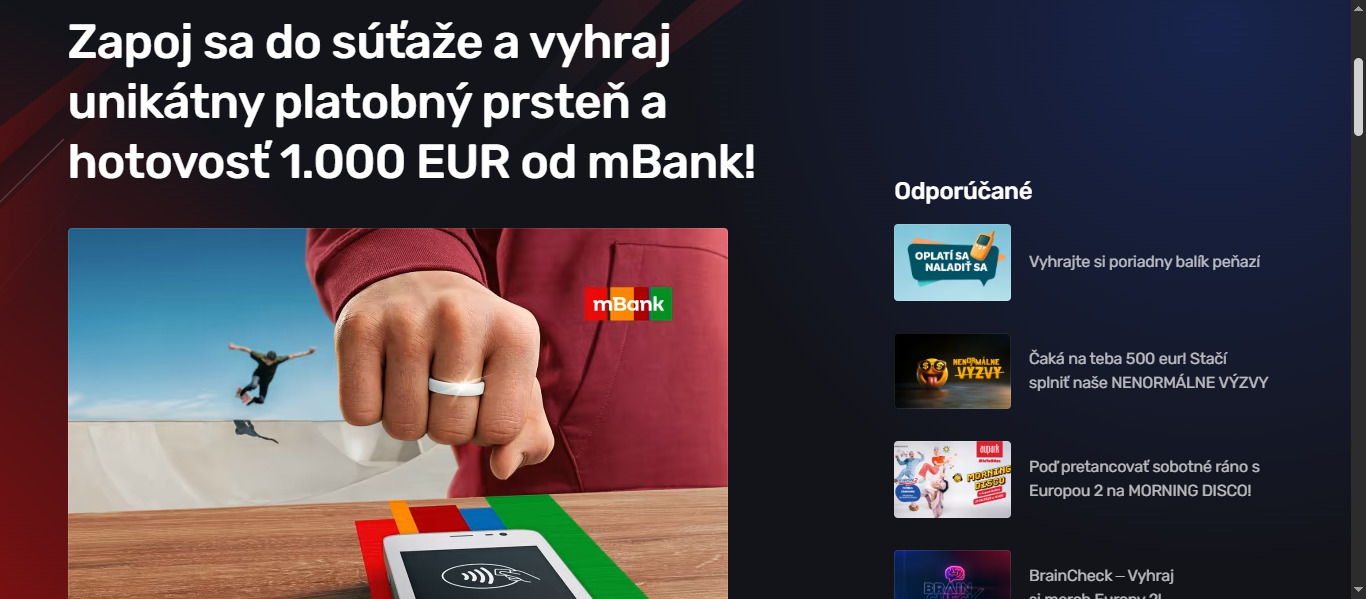 Online súťaž o unikátny platobný prsteň a 1.000 EUR od 