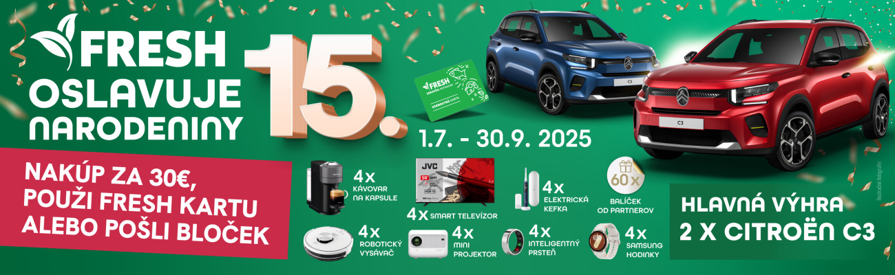 Nakúpte v minimálne hodnote 30 EUR a vyhrajte auto
