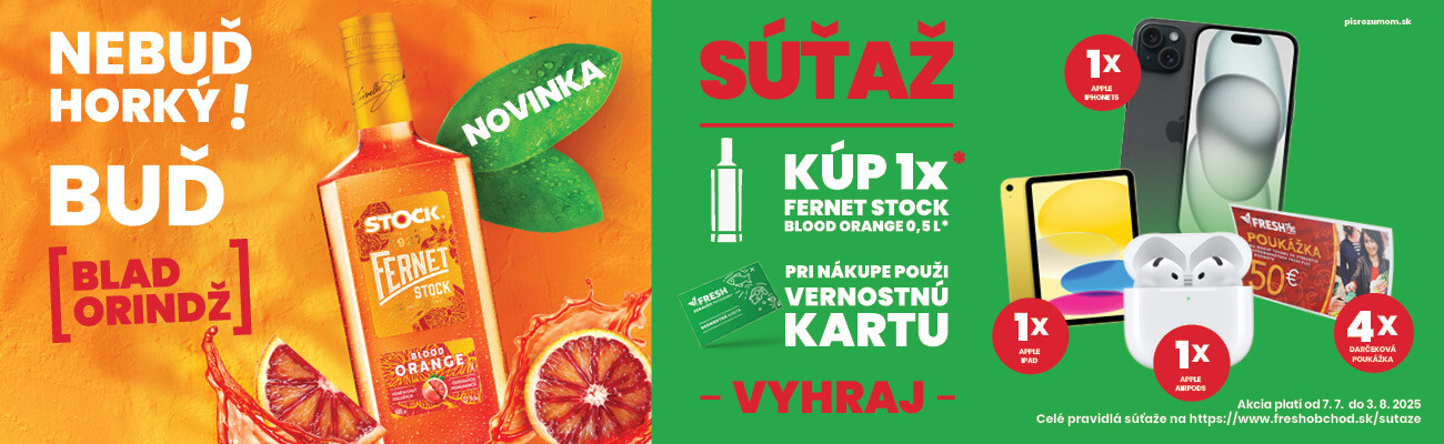 Zakúp FERNET STOCK BLOOD ORANGE 0,5 L v FRESH PLUS a vy