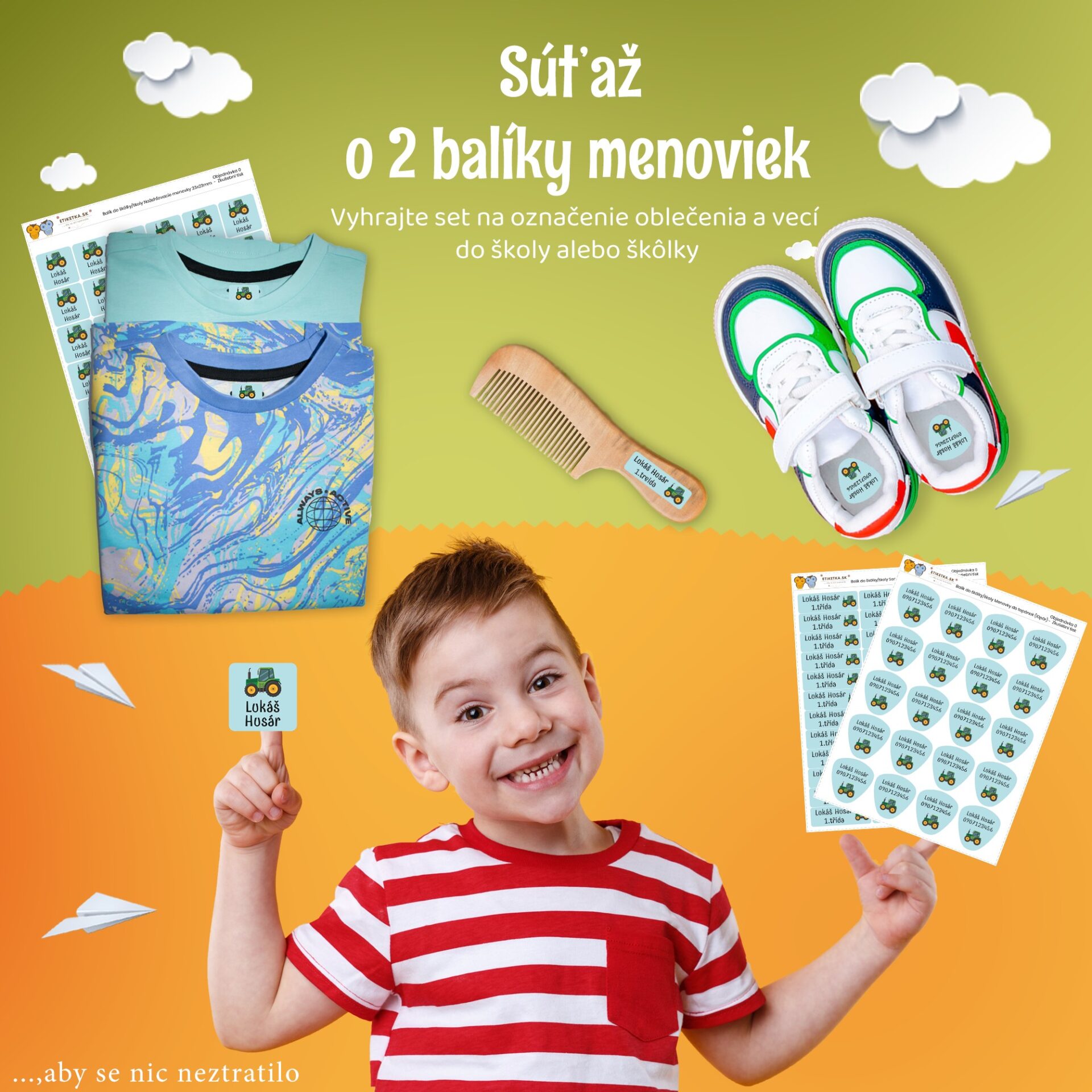 Online súťaž o 2 balíky menoviek do škôlky alebo školy