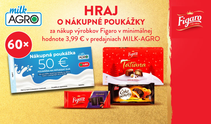 Súťaž o poukážku Milk Agro v hodnote 50 EUR