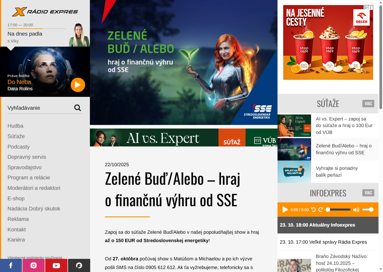 Zelené Buď/Alebo – hraj o finančnú výhru od SSE