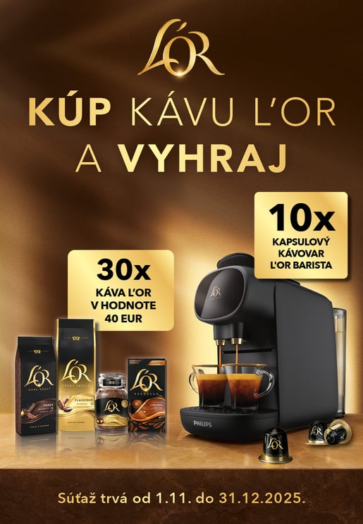 SÚŤAŽ O KAPSULOVÝ KÁVOVAR L´OR BARISTA: Kúp KÁVU L´OR a