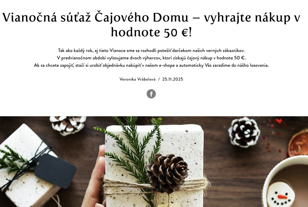 Vianočná súťaž Čajového Domu vyhrajte nákup
