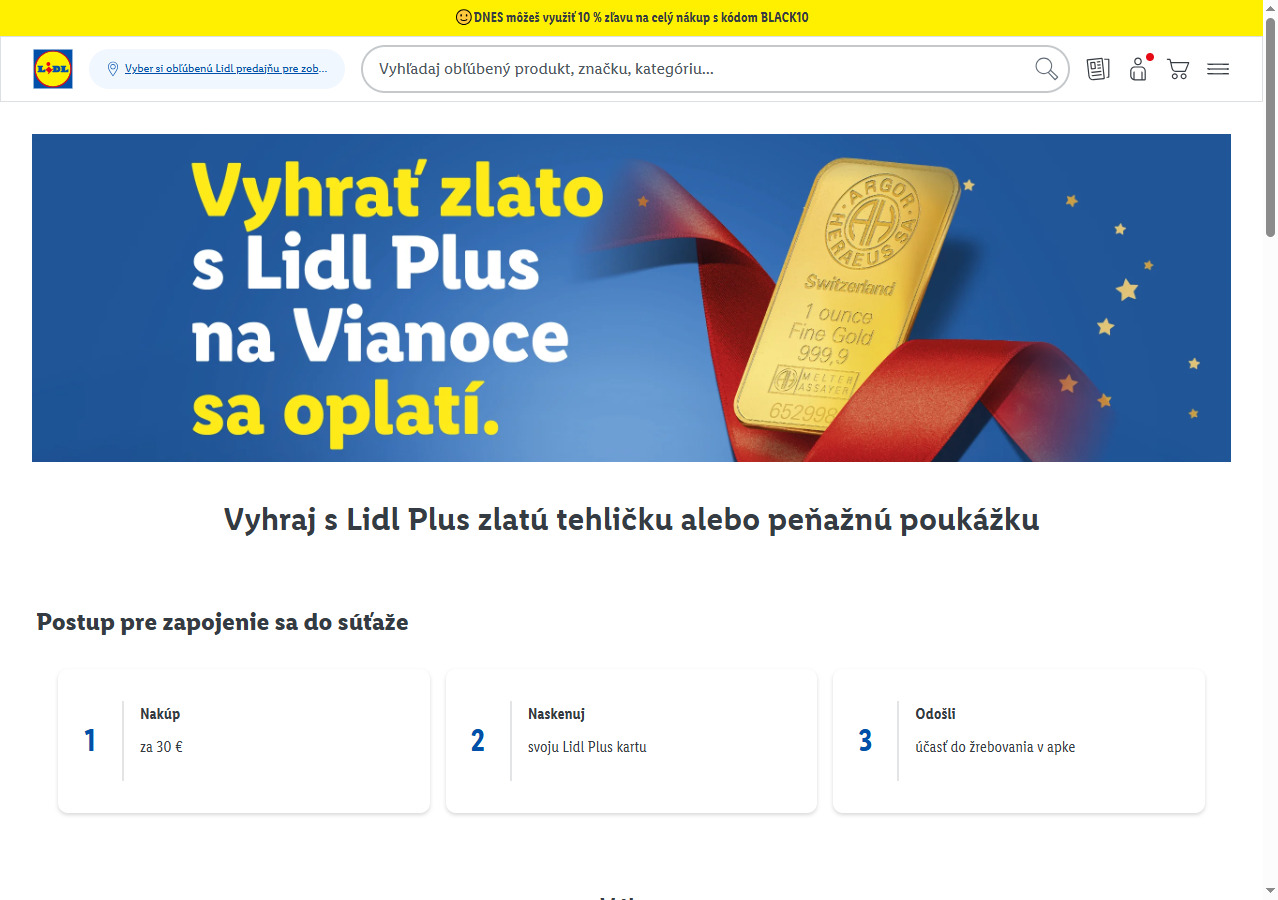 Zlaté Vianoce Vyhraj s Lidl Plus