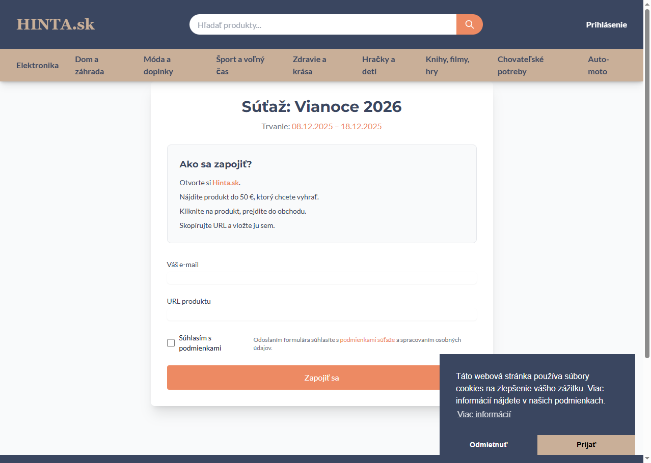 Súťaž: Vianoce 2026 na Hinta.sk