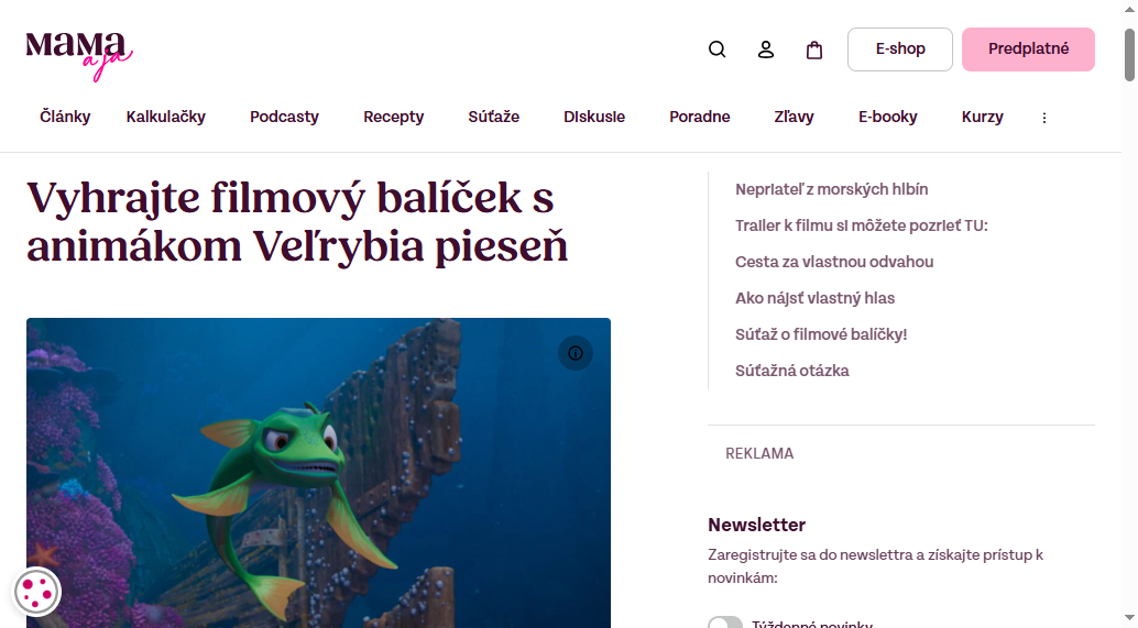 Vyhrajte filmový balíček s animákom Veľrybia pieseň