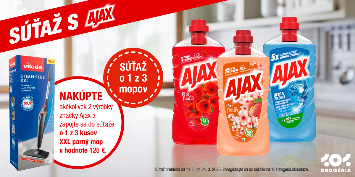 Súťaž s 101 Drogéria: Vyhrajte parný mop Vileda!