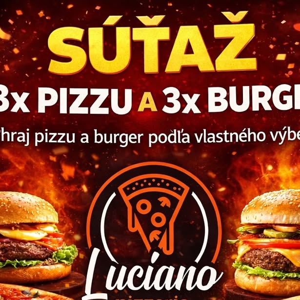 SÚŤAŽ O 3× PIZZU A 3× BURGER