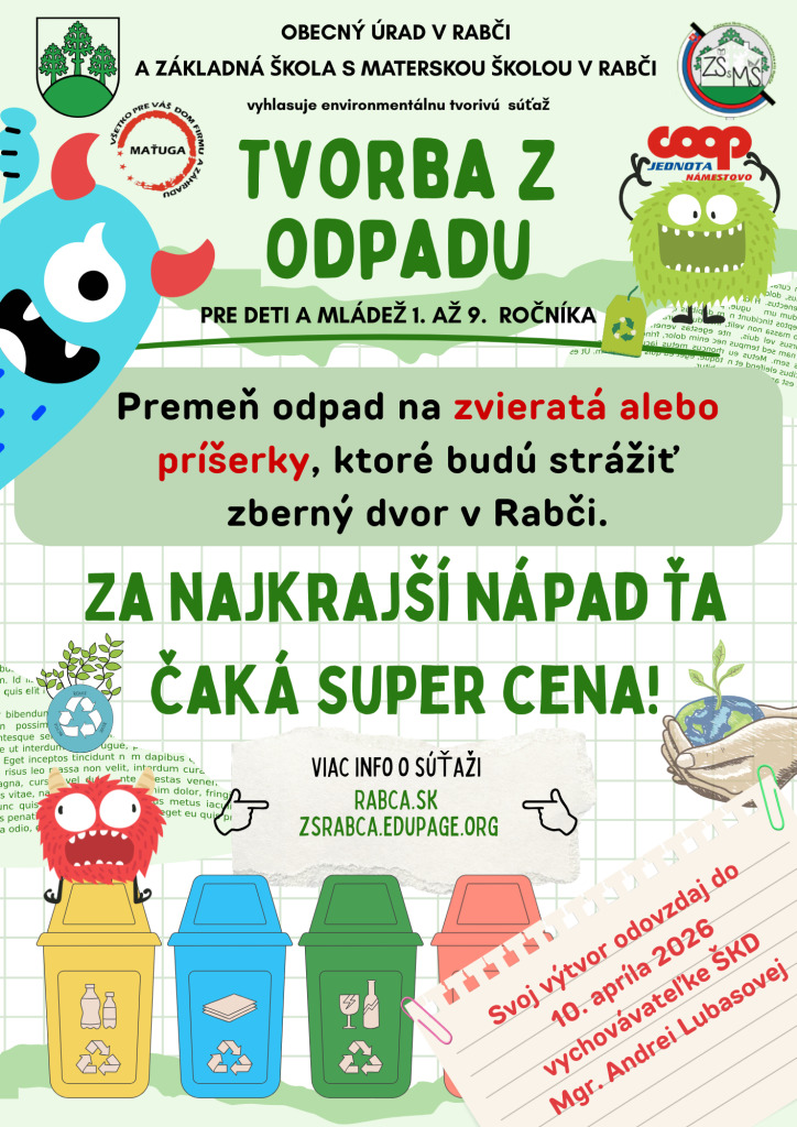 TVORBA Z ODPADU – súťaž pre všetky kreatívne deti