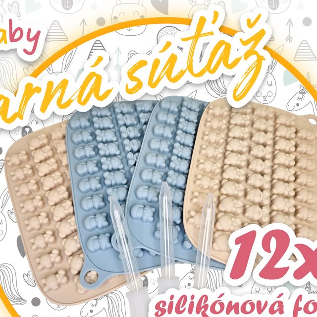 JARNÁ SÚŤAŽ o 12 Silikónových foriem na želatínové cukr