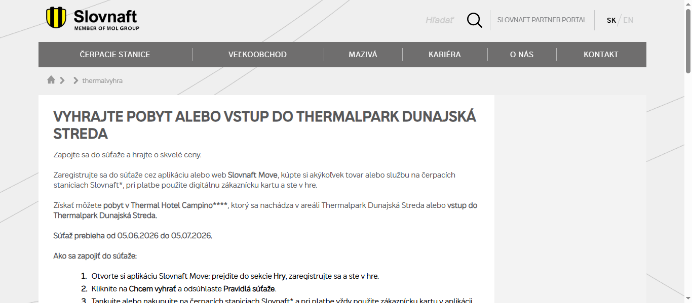 Súťaž o víkendový pobyt v Thermalparku Dunajská Streda!