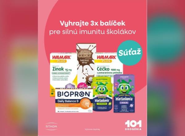 SÚŤAŽ 101 drogéria: vyhrajte balíček pre imunitu školákov (3 výhercovia)