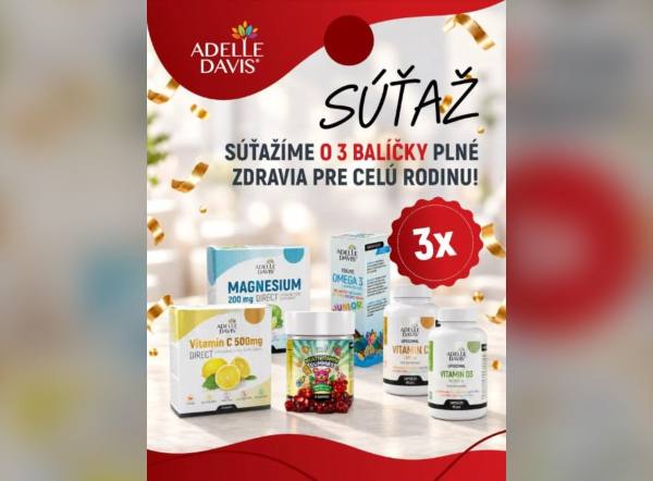 SÚŤAŽ Adelle Davis: vyhrajte balíček vitamínov pre celú rodinu (3 výhercovia)