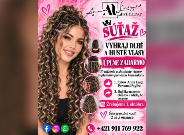 SÚŤAŽ Anna Luigi Personal Stylist: vyhrajte predĺženie a zhustenie vlasov zadarmo