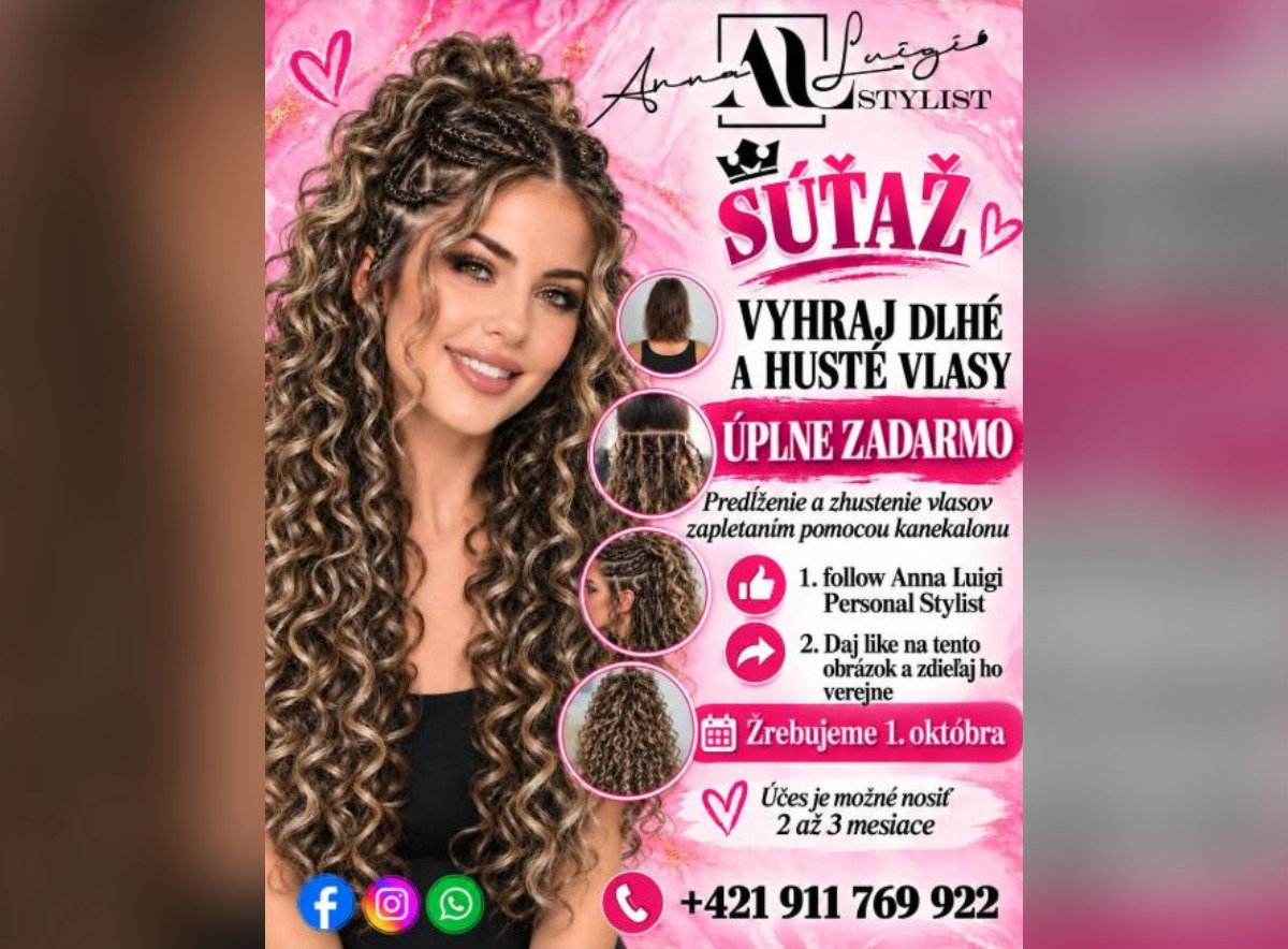 SÚŤAŽ Anna Luigi Personal Stylist: vyhrajte predĺženie a zhustenie vlasov zadarmo