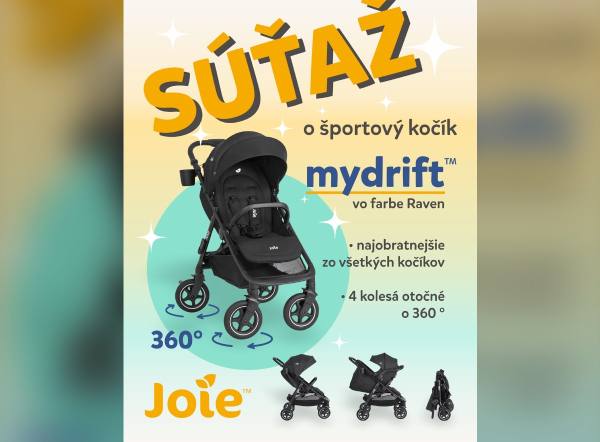 SÚŤAŽ Babetkovo × Joie: vyhrajte športový kočík Joie Mydrift (1 výherca)