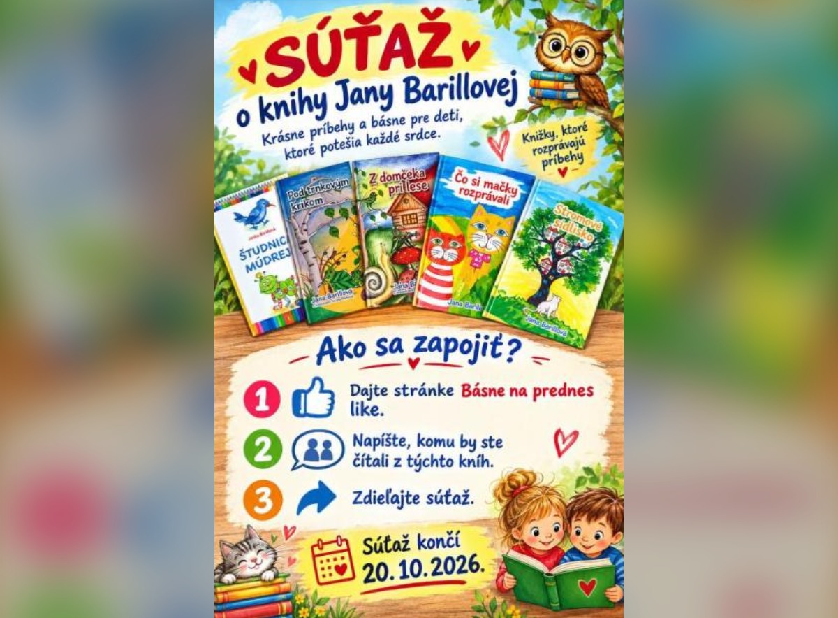SÚŤAŽ Básne na prednes: vyhrajte 5 detských kníh Jany Barillovej