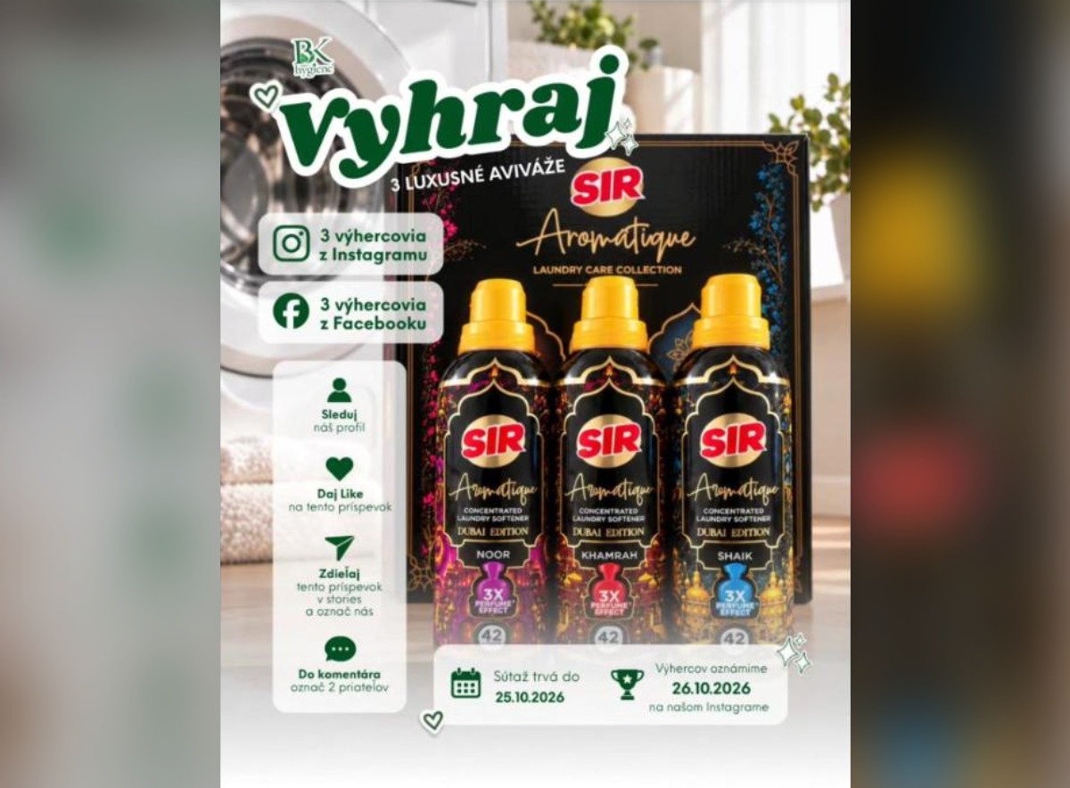 SÚŤAŽ BK Hygiene: vyhrajte parfumované aviáže SIR Dubai Edícia (3 výhercovia)