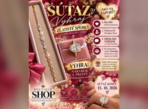 SÚŤAŽ Boutique Sott: vyhrajte náramok a prsteň z chirurgickej ocele