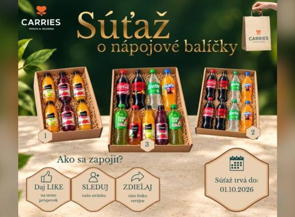 SÚŤAŽ Carries: vyhrajte nápojový balíček Coca-Cola, Cappy a Fuze Tea