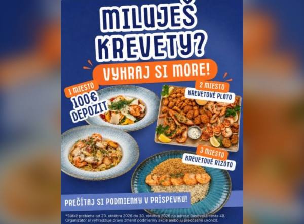 SÚŤAŽ Chernomorka: vyhrajte poukaz 100 €, krevetové plato alebo rizoto (3 výhercovia)