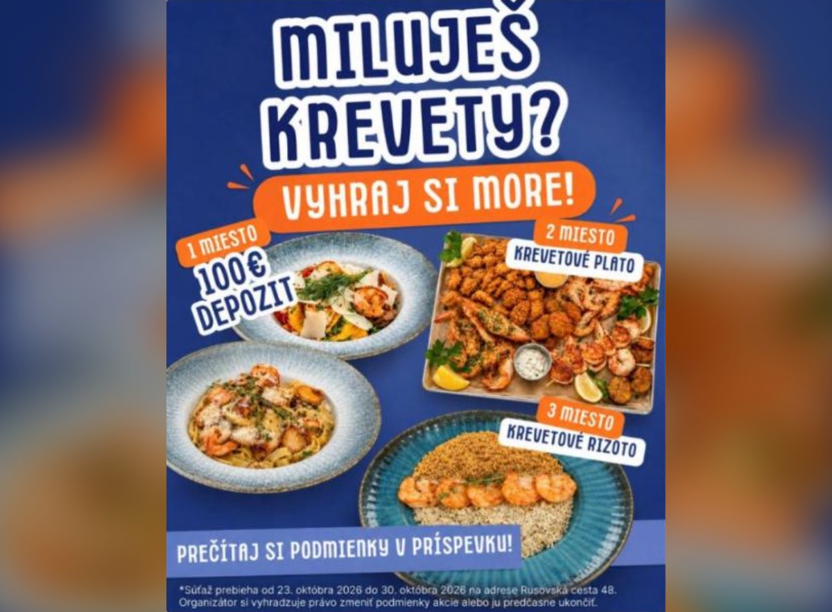SÚŤAŽ Chernomorka: vyhrajte poukaz 100 €, krevetové plato alebo rizoto (3 výhercovia)
