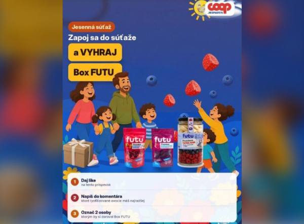 SÚŤAŽ COOP Jednota Brezno: vyhrajte box FUTU s lyofilizovaným ovocím