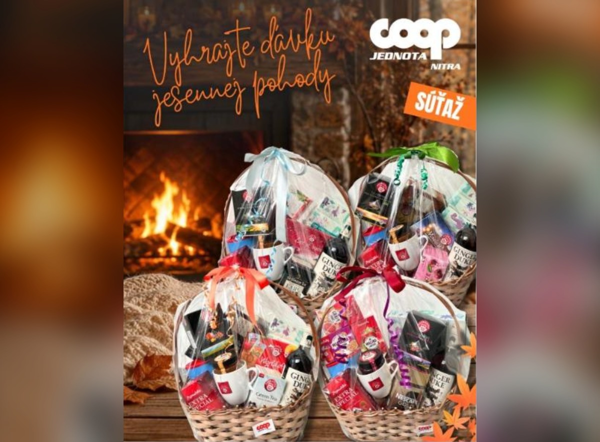 SÚŤAŽ COOP Jednota Nitra: vyhrajte darčekový kôš plný jesennej pohody (4 výhercovia)