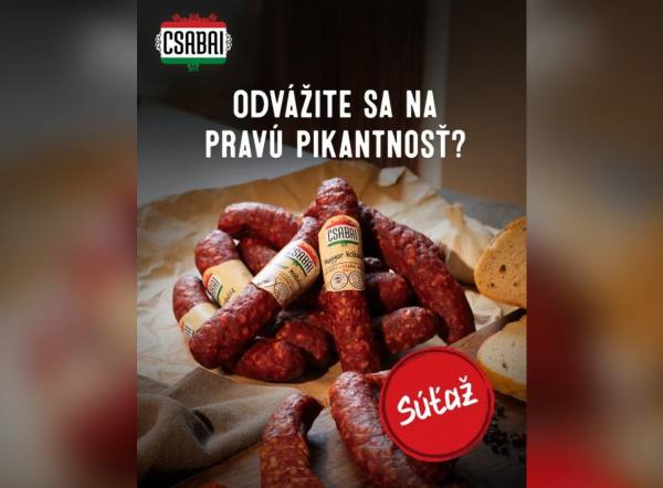 SÚŤAŽ Csabai: vyhrajte novú Maďarskú pálivú klobásu (3 výhercovia)