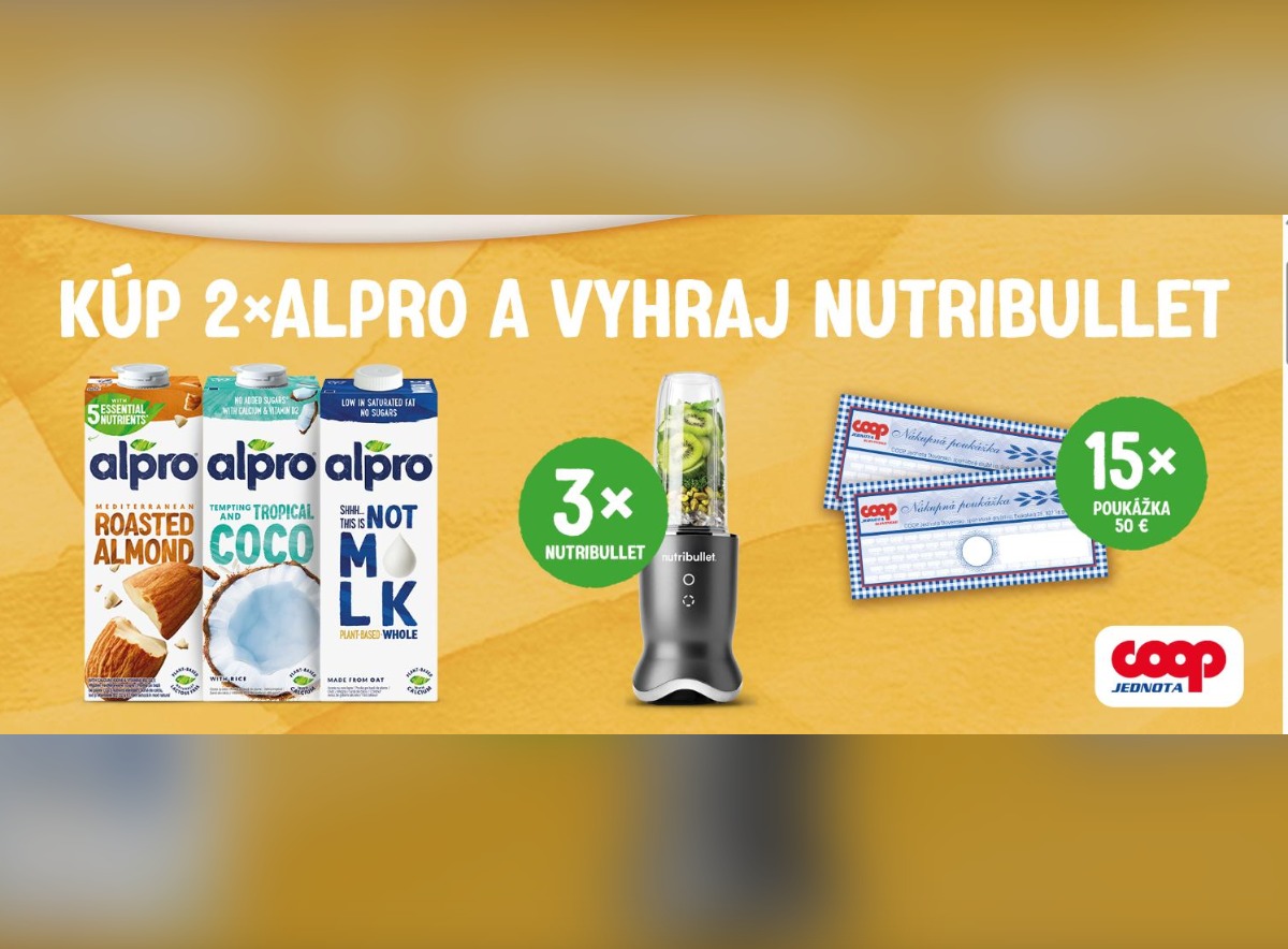SÚŤAŽ Danone a Alpro v COOP: vyhrajte Nutribullet (3 výhercovia)