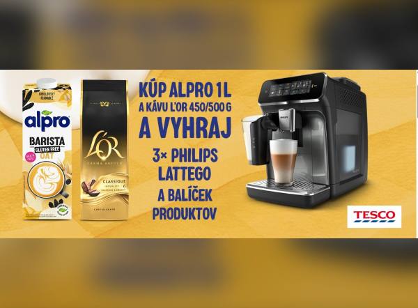 SÚŤAŽ Danone v Tescu: vyhrajte kávovar Philips LatteGo (3 výhercovia)