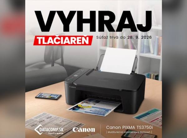 SÚŤAŽ Datacomp.sk: vyhrajte multifunkčnú tlačiareň Canon PIXMA TS3750i