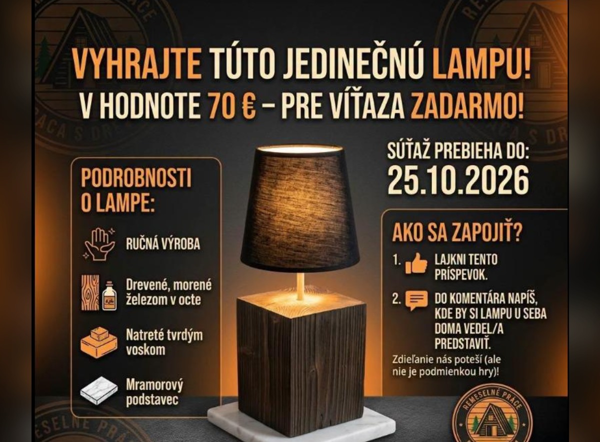 SÚŤAŽ DreVolár: vyhrajte ručne vyrobenú drevenú lampu