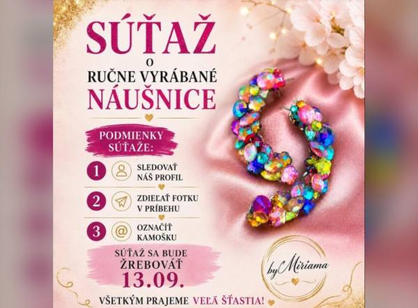SÚŤAŽ Earrings By Miriama: vyhrajte ručne vyrábané náušnice