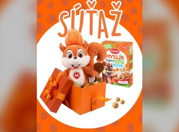 SÚŤAŽ Emco: vyhrajte cereálie Super Myslík bez cukru a plyšového Myslíka