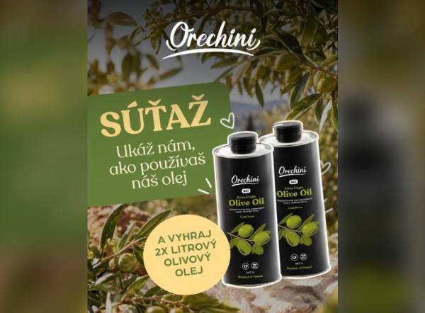 SÚŤAŽ Farma Orechini: vyhrajte 2 × 1 liter BIO olivového oleja