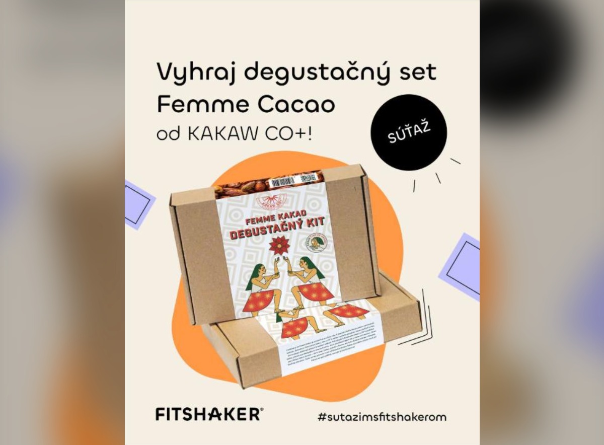 SÚŤAŽ Fitshaker: vyhrajte degustačný set Femme Kakao od KAKAW CO+ (1 výherca)