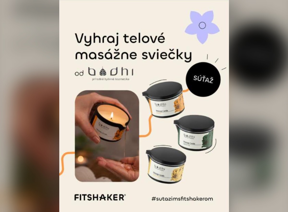 SÚŤAŽ Fitshaker x BODHI: vyhrajte balíček 3 telových masážnych sviečok