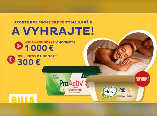 SÚŤAŽ Flora a ProActiv v BILLA: vyhrajte wellness pobyt (13 výhercov)