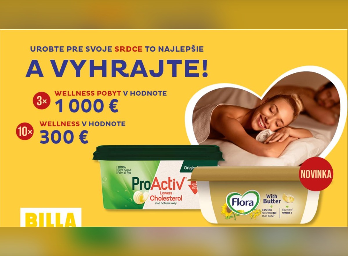 SÚŤAŽ Flora a ProActiv v BILLA: vyhrajte wellness pobyt (13 výhercov)