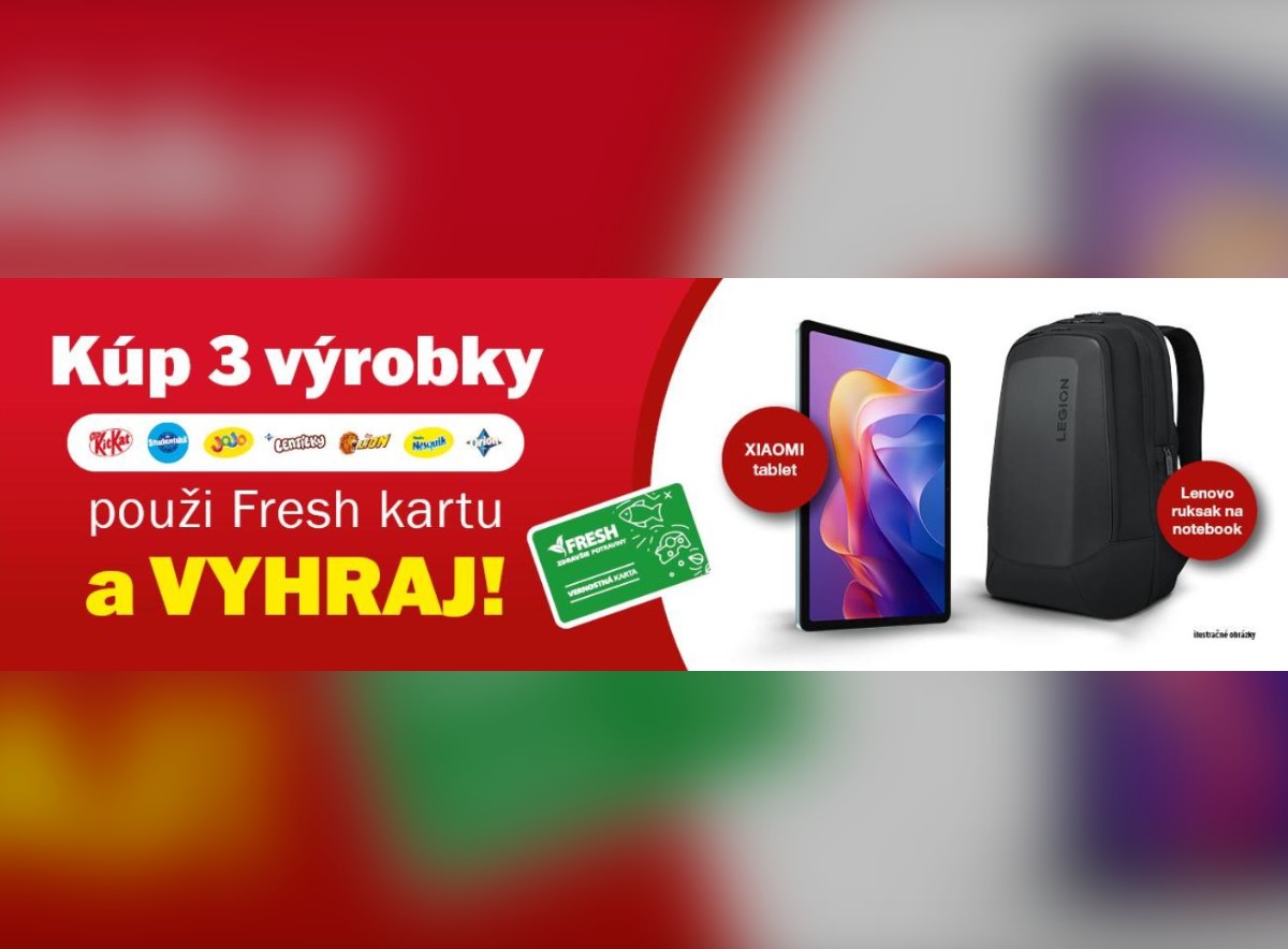 SÚŤAŽ FRESH a KitKat: vyhrajte tablet Xiaomi Redmi Pad 2 alebo batoh Lenovo Legion (32 výhercov)