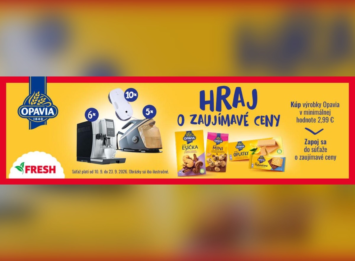 SÚŤAŽ FRESH a Opavia: vyhrajte kávovar, žehliaci systém alebo čistič okien (21 výhercov)