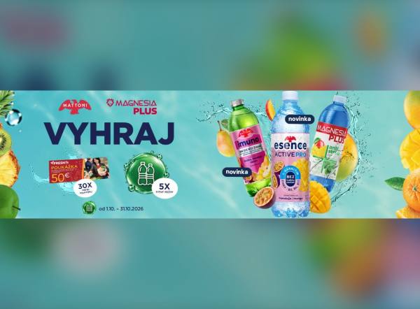 SÚŤAŽ FRESH Plus: vyhrajte poukážky 50 € a pitný režim Mattoni (35 výhercov)