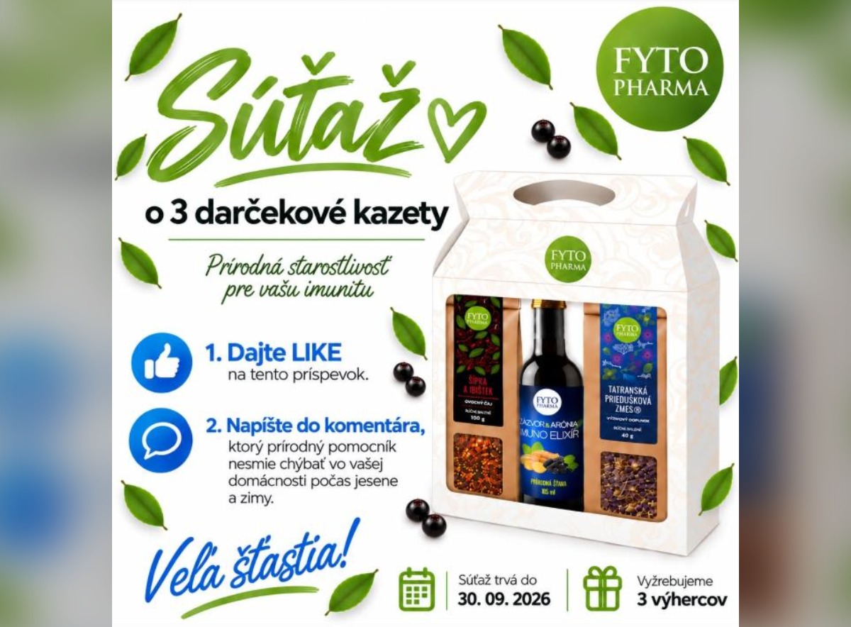 SÚŤAŽ FYTOPHARMA: vyhrajte darčekovú kazetu s čajmi a šťavou (3 výhercovia)